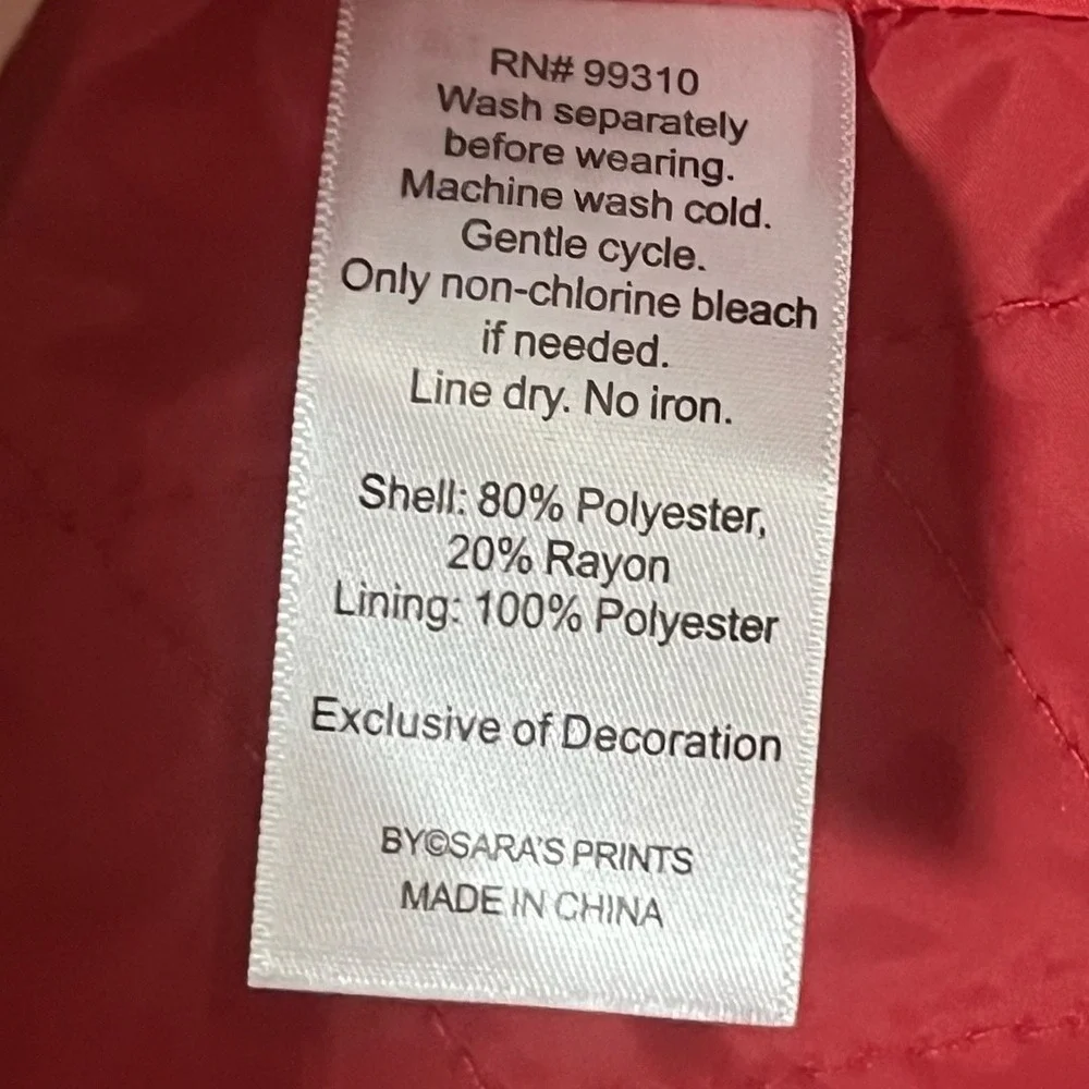 American Widgeon Girls Red Fleece Bow‎ Coat A-Line Jacket Size 2